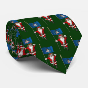Jolly Santa Claus met de vlag van Utah Stropdas