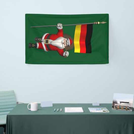 Jolly Santa Claus met Duitse Bundesvlagge Spandoek (Beurs)