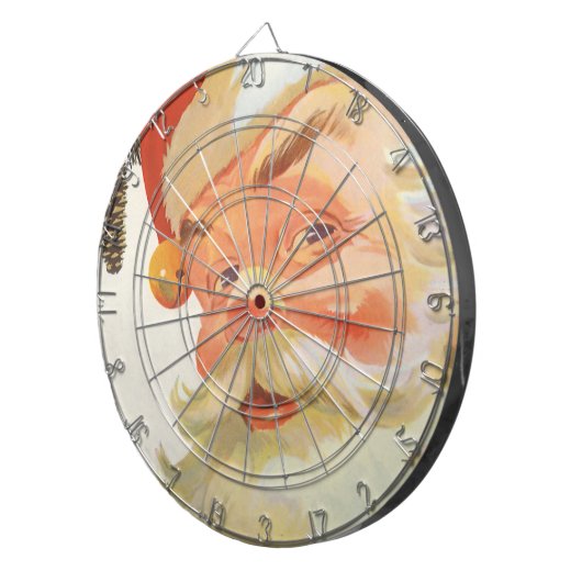 Jolly Santa Claus met een geheim kerstfeest Dartbord (Voorkant Rechts)