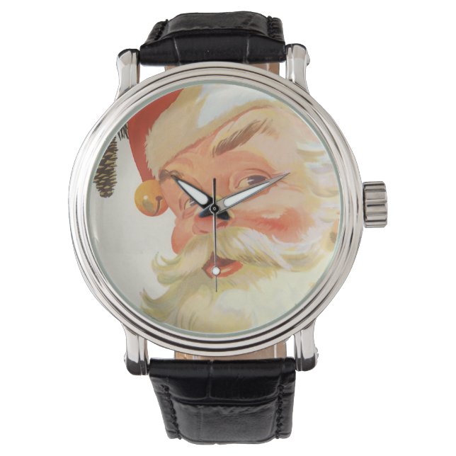 Jolly Santa Claus met een geheim kerstfeest Horloge (Voorkant)
