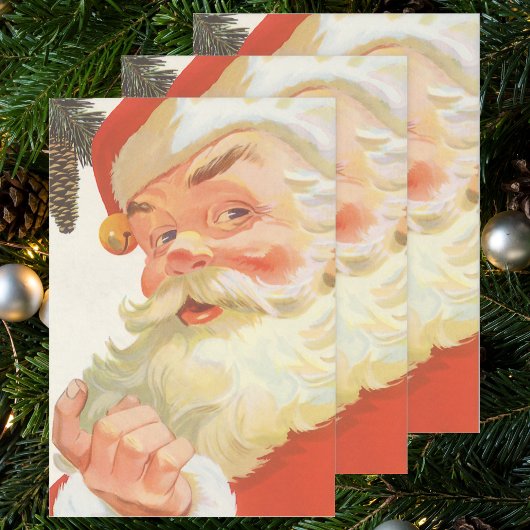 Jolly Santa Claus met een geheim kerstfeest Inpakpapier Vel