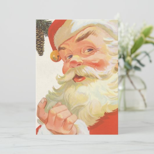 Jolly Santa Claus met een geheim kerstfeest Kaart (Staand voorkant)
