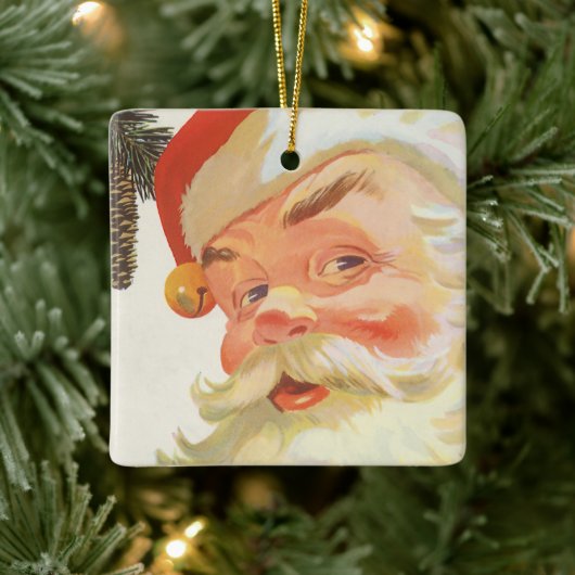 Jolly Santa Claus met een geheim kerstfeest Keramisch Ornament (Boom)