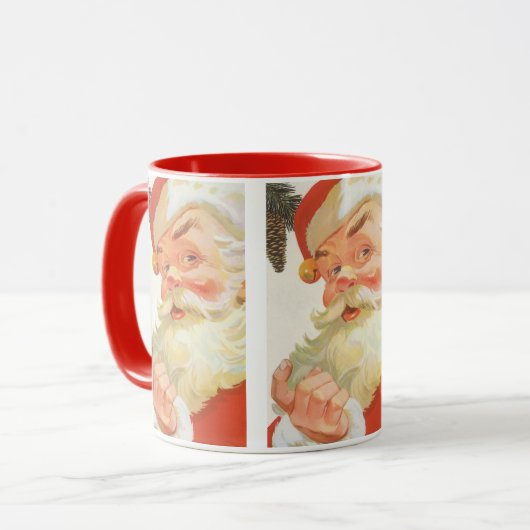 Jolly Santa Claus met een geheim kerstfeest Mok (Voorkant links)