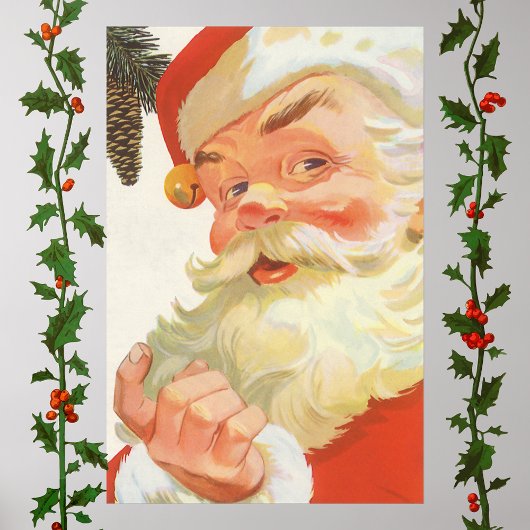 Jolly Santa Claus met een geheim kerstfeest Poster