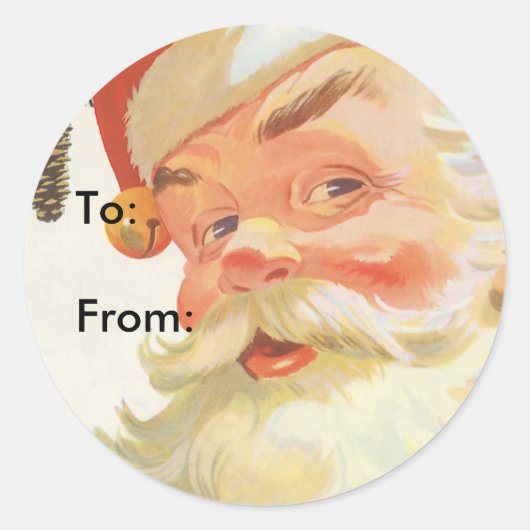 Jolly Santa Claus met een geheim kerstfeest Ronde Sticker (Voorkant)