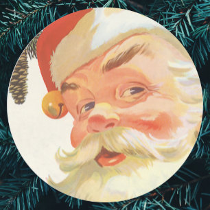Jolly Santa Claus met een geheim kerstfeest Ronde Sticker
