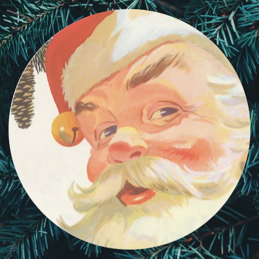 Jolly Santa Claus met een geheim kerstfeest Ronde Sticker