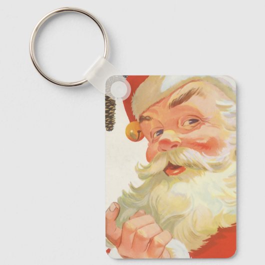 Jolly Santa Claus met een geheim kerstfeest Sleutelhanger (Voorkant)