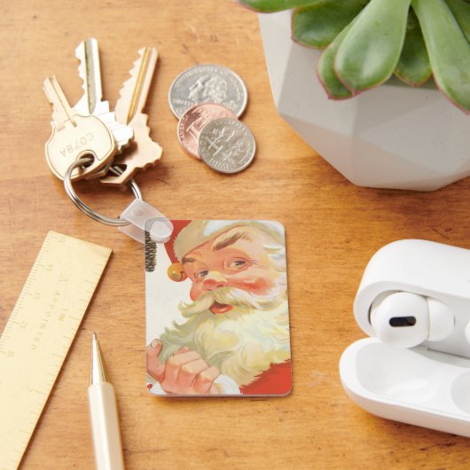 Jolly Santa Claus met een geheim kerstfeest Sleutelhanger (Bureau)