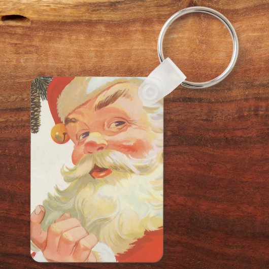 Jolly Santa Claus met een geheim kerstfeest Sleutelhanger (Achterkant)