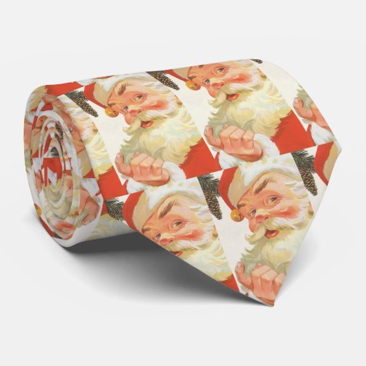 Jolly Santa Claus met een geheim kerstfeest Stropdas (Opgerold)