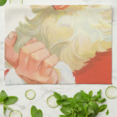 Jolly Santa Claus met een geheim kerstfeest Theedoek (Gevouwen)