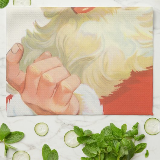 Jolly Santa Claus met een geheim kerstfeest Theedoek (Gevouwen)