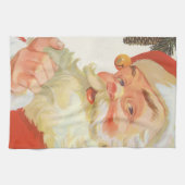Jolly Santa Claus met een geheim kerstfeest Theedoek (Horizontaal)