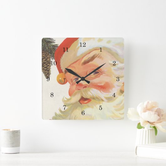 Jolly Santa Claus met een geheim kerstfeest Vierkante Klok (Huis)