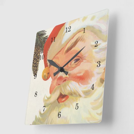 Jolly Santa Claus met een geheim kerstfeest Vierkante Klok (Hoek)