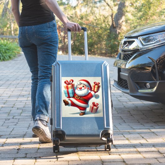 Jolly Santa Claus met geschenkdozen Sticker (Koffer Insitu)