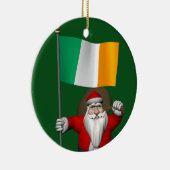 Jolly Santa Claus met ontslag uit Ierland Keramisch Ornament (Rechts)