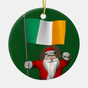 Jolly Santa Claus met ontslag uit Ierland Keramisch Ornament