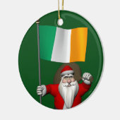 Jolly Santa Claus met ontslag uit Ierland Keramisch Ornament (Links)
