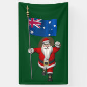 Jolly Santa Claus met vlag van Australië Spandoek (Verticaal)