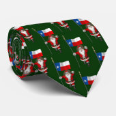 Jolly Santa Claus met vlag van Texas Stropdas (Opgerold)