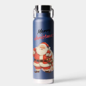 Jolly Santa Claus met vrolijke kersttekst Waterfles (Voorkant)