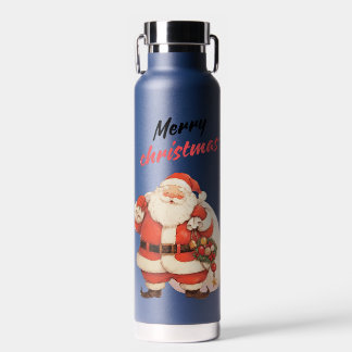 Jolly Santa Claus met vrolijke kersttekst Waterfles