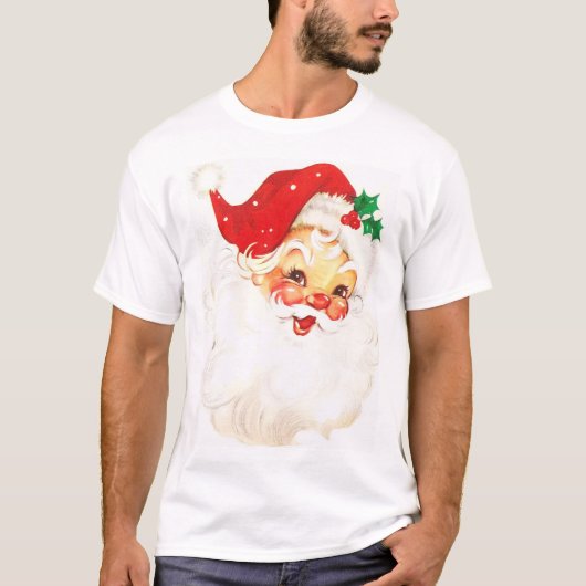 Jolly Santa Claus Pet Kerstmis Vintage T-shirt (Voorkant)