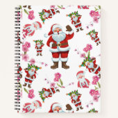 Jolly Santa Claus & Pink Floral Christmas Notitieb Notitieboek (Voorkant)