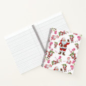 Jolly Santa Claus & Pink Floral Christmas Notitieb Notitieboek (Binnen)