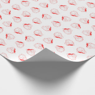 Jolly Santa Claus Red en White Kerstmis Cadeaupapier