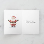 Jolly Santa Claus Red Stripes Christmas Kaart (Binnen)
