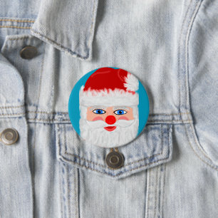 Jolly Santa Claus Ronde Button 7,6 Cm