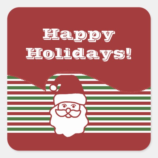 Jolly Santa Claus Square Stickers (Voorkant)