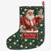 Jolly Santa Claus Stocking Gepersonaliseerd in  Grote Kerstsok (Achterkant)