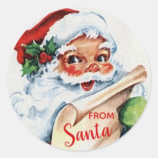 Jolly Santa Claus VAN SANTA Ronde Sticker (Voorkant)