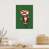 Jolly Santa Claus Visiting Alabama Poster (Keuken)