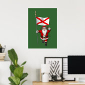Jolly Santa Claus Visiting Alabama Poster (Thuiskantoor)