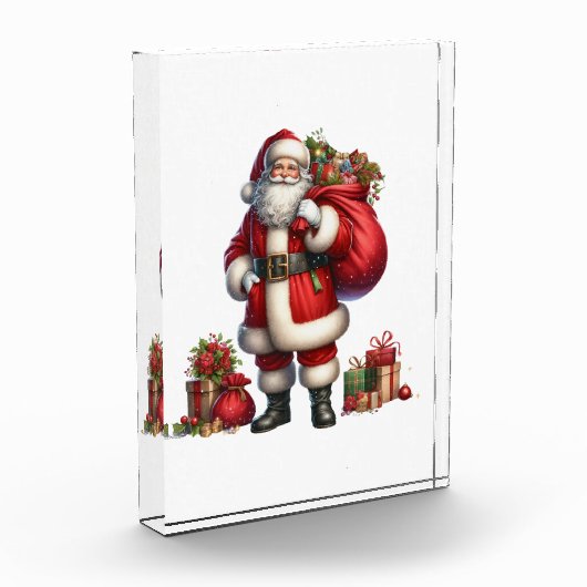 Jolly Santa Claus with gift sack Fotoblokken (Links)