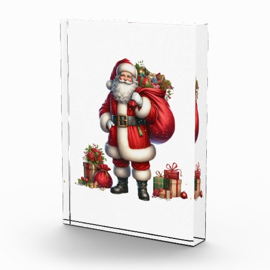 Jolly Santa Claus with gift sack Fotoblokken (Rechts)
