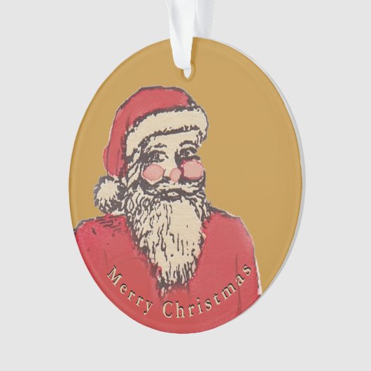 Jolly Santa Claus with Your Text Ornament (voorkant)