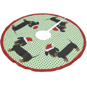 Jolly Santa Dachshunds - Black en Tan Kerstboom Rok (Gekanteld)
