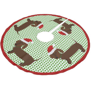 Jolly Santa Dachshunds - Brown Kerstboom Rok
