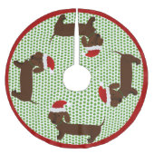 Jolly Santa Dachshunds - Brown Kerstboom Rok (Voorkant)