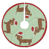 Jolly Santa Dachshunds - Rode munt Kerstboom Rok (Voorkant)