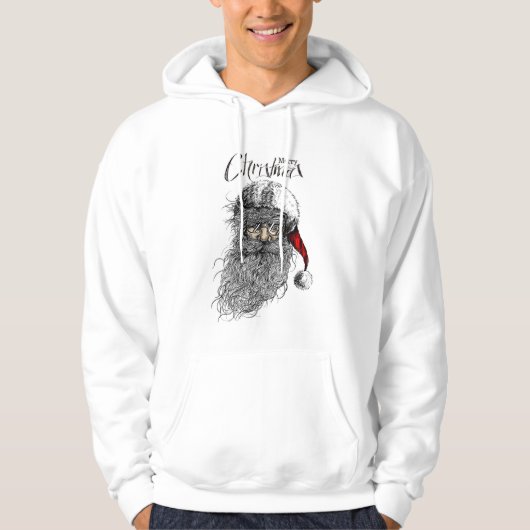 Jolly Santa Delight - Feestelijke witte hoodie voo (Voorkant)