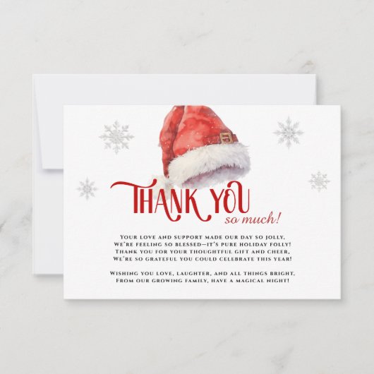 Jolly Santa Diaper Raffle Baby shower Bedankkaart (Voorkant)