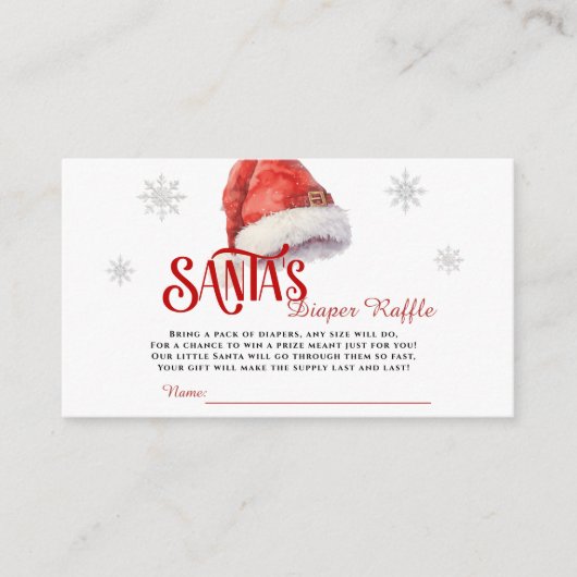 Jolly Santa Diaper Raffle Baby shower Informatiekaartje (Voorkant)
